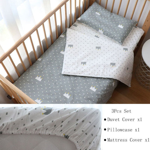 3 Pcs Baby Crib Bedding Set
