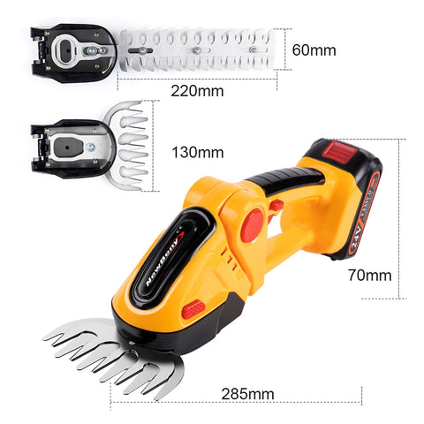2 in 1 24V Cordless Electric Hedge Trimmer