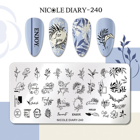 New Flower Leaves Nail Stamping Plates