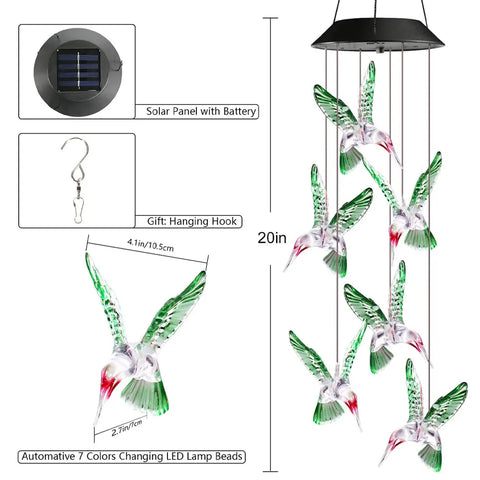 LED Solar Wind Chime Lamp Color changing