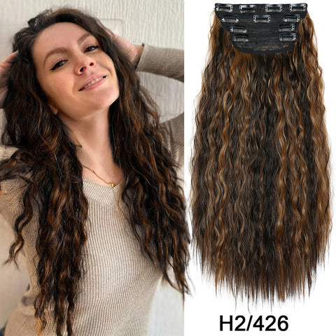 4Pcs/Set 20Inch Synthetic Hair Clip