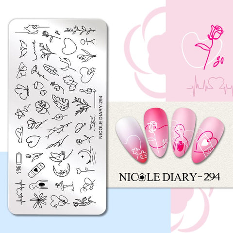 Girl Love Heart Printing Stencil Manicuring Art
