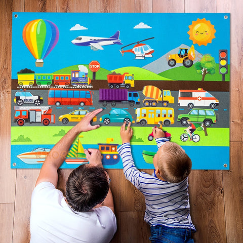 35Pcs Vehicle Felt Story Board Set