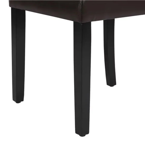 Modern Padded Leather Dining Chair for Home, Set of 4, Brown