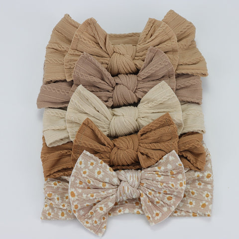 5pcs/Lot Cable Knit Bow Baby Headbands