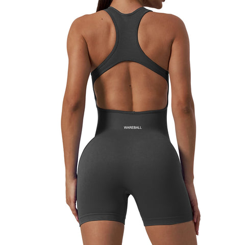 Women Ribbed One Piece Rompers Yoga Set