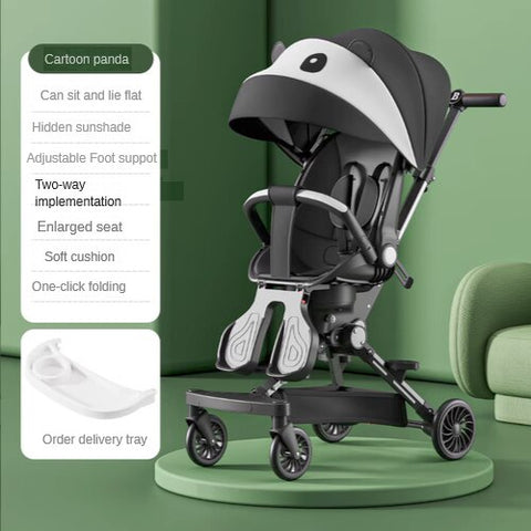 High view lightweight baby stroller
