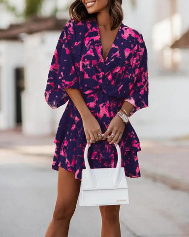 Women Sexy V Neck Mini Dresses