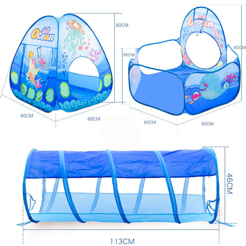 3 In 1 Children Ball Pool Baby Ballon Playpen Portable Kids Tent Ball Pit