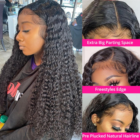 New Deep Wave Frontal Wig