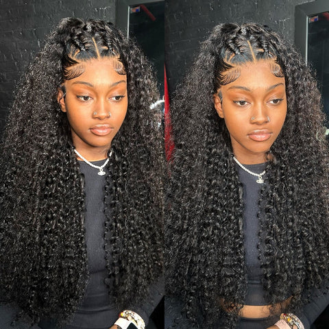 40inch Water Wave Curly Lace Frontal Wigs