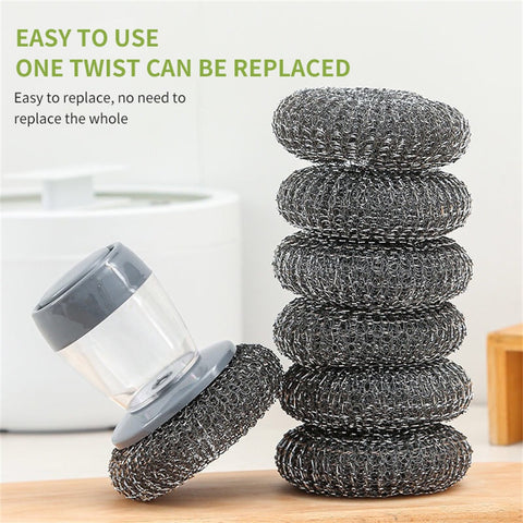 Kitchen Dispensing Dishwashing Scrubber Brush
