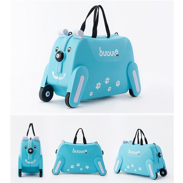 Ride-on Suitcase on wheels for kids Carry on child Rolling luggage
