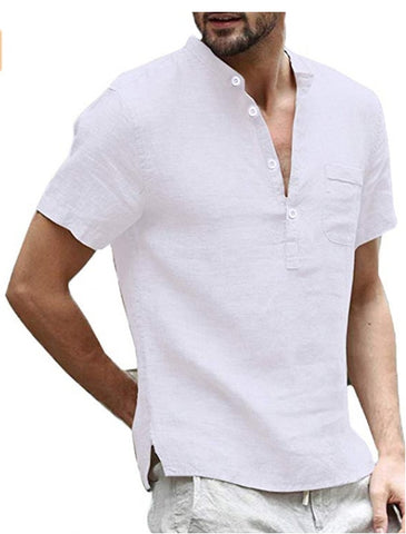 2023 Men Casual Cotton Linen Shirts