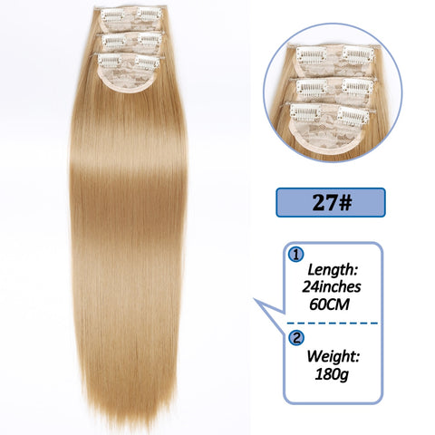 New Long Straight Clip In Hairpiece Hair Extensions