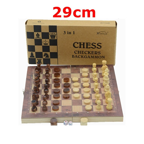5Size Folding Wooden International Chess Set