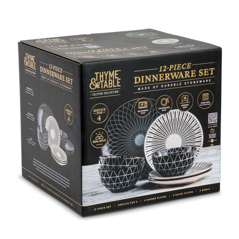 12 Piece Stoneware Dinnerware Set