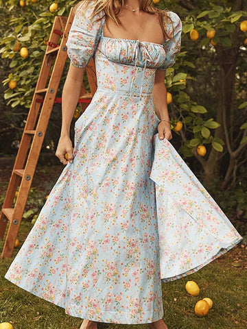 Women Floral Print Long Dress