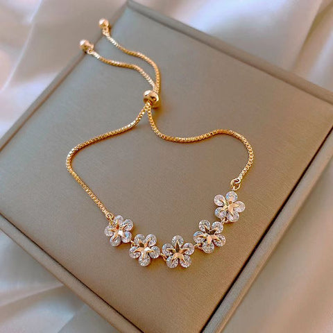 Women Luxury Moonstone Crystal Stars Bracelet