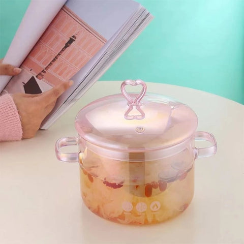High-value Love Pink Glass Pan