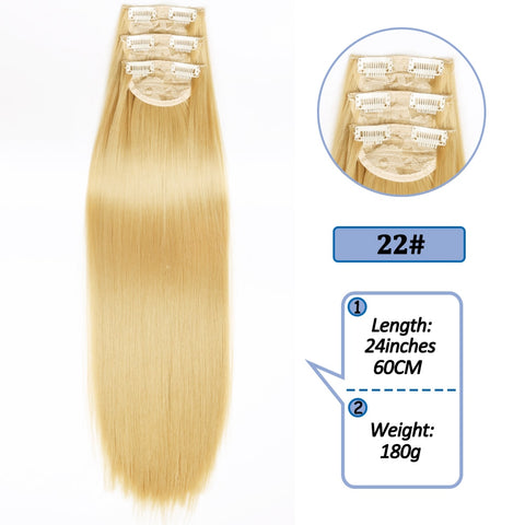 New Long Straight Clip In Hairpiece Hair Extensions