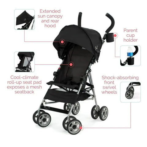 Umbrella Stroller, Black Rain poncho Umbrella On cloud shoes
