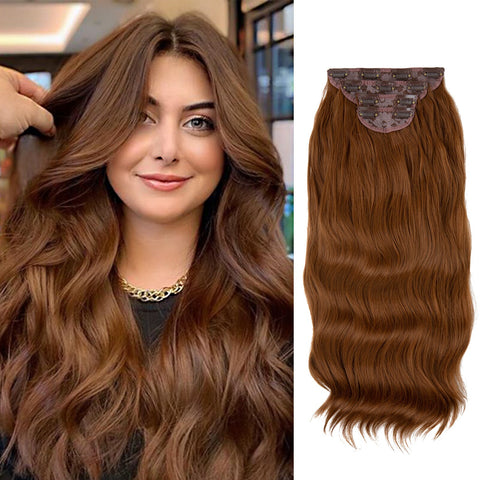 4pcs/set Synthetic Long Wavy Clip In Hair Extensions