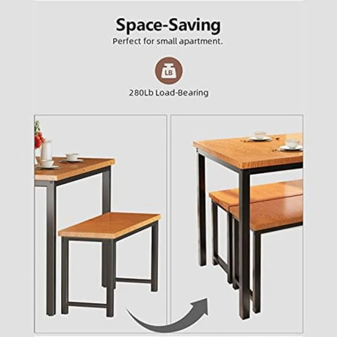 2023 New Dining Room Table Set, Kitchen Set with 2 Benches