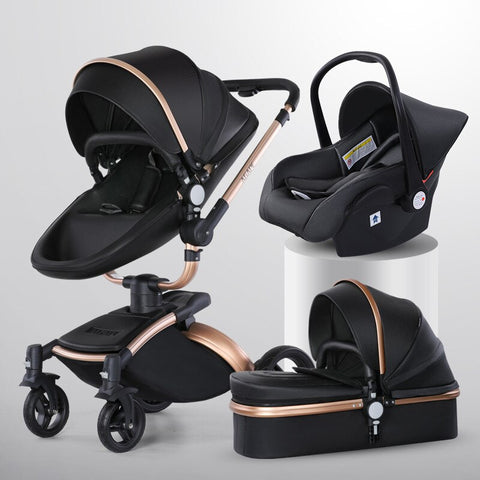 Newborn Carriage PU leather High Landscape Stroller