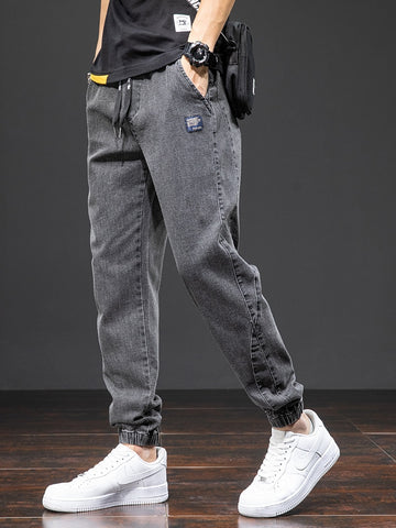 Summer Black Blue Cargo Jeans