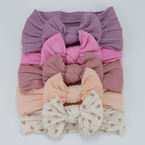 5pcs/Lot Cable Knit Bow Baby Headbands