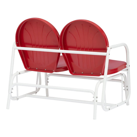 Mainstays Retro Teal Outdoor Steel Glider Loveseat