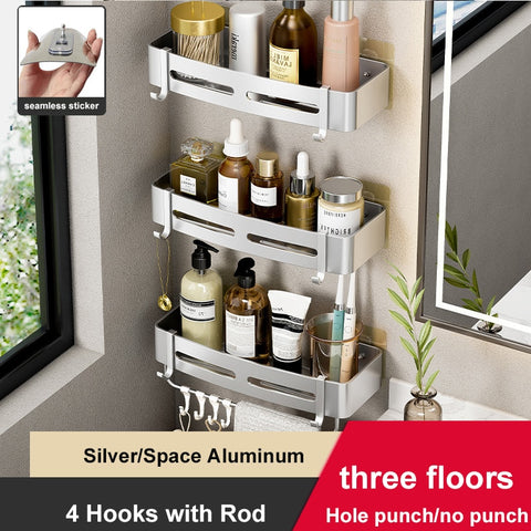 Aluminum Shower Corner Caddy Storage Shelf