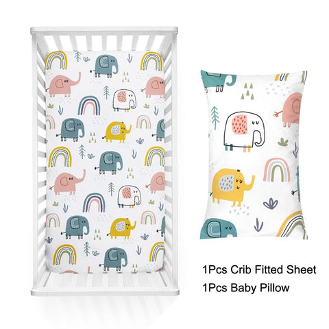 2Pcs Baby Fitted Crib Sheets