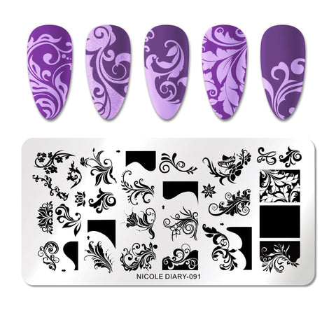 New Flower Stripe Design Stamping Plates