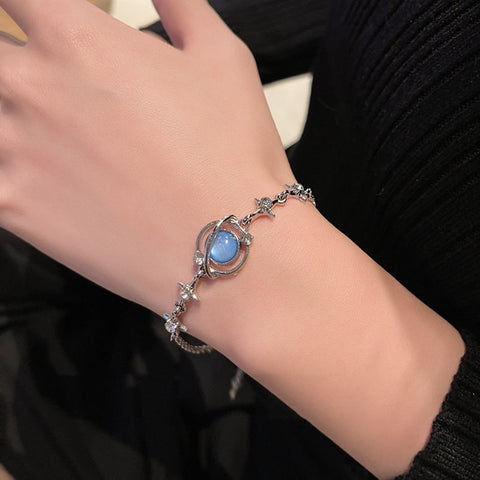Women Luxury Moonstone Crystal Stars Bracelet