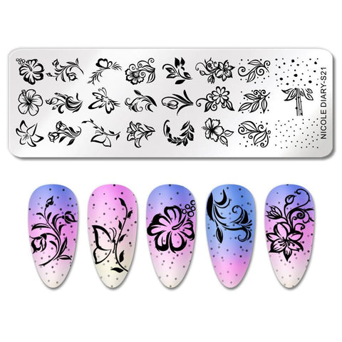 New Flower Stripe Design Stamping Plates