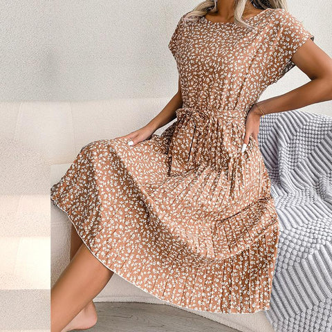 Summer Short Sleeve High Waist Chic Dress