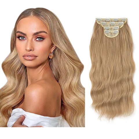 4pcs/set Synthetic Long Wavy Clip In Hair Extensions