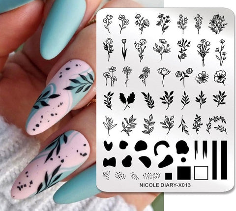 New Flower Leaves Nail Stamping Plates