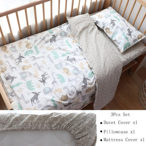 3 Pcs Baby Crib Bedding Set