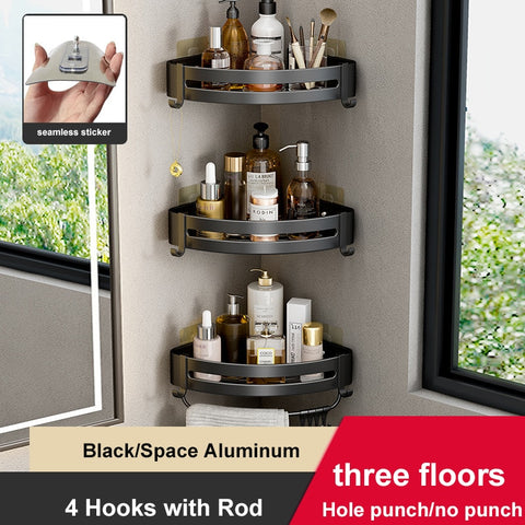 Aluminum Shower Corner Caddy Storage Shelf