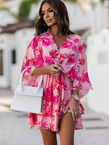 Women Sexy V Neck Mini Dresses