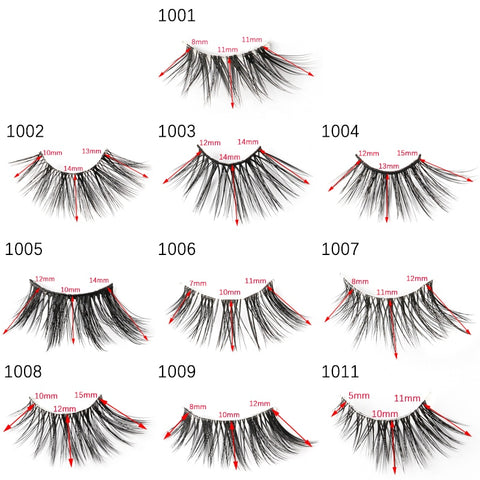 3/5 Pairs Faux Mink Lashes Reusable False Eyelashes