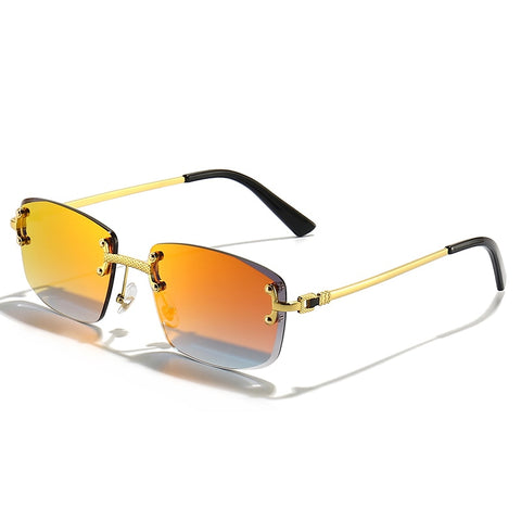 New Blue Gradient Lens Metal Sunglasses