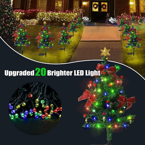 Solar Christmas Tree Decor Lights Outdoors LED Waterproof