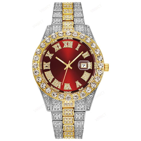 New Gold Wrist Watch Luxury Rhinestone Bracelet