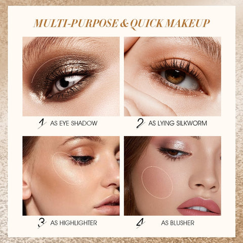 12-Color Eyeshadow Silkworm Blush Brighten Eye Makeup