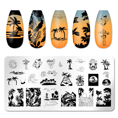 New Square Round Nail Stamping Plates