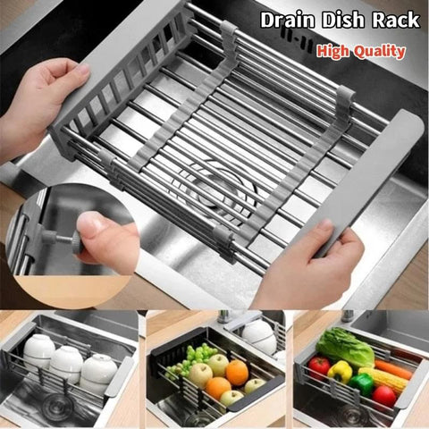 Adjustable Kitchen Stainless Steel Sink Rack